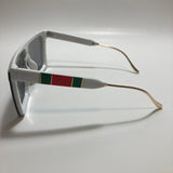 mens and womens white and gray shield sunglasses