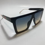 mens and womens black blue and yellow shield sunglasses