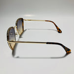 womens brown and gold cat eye sunglasses