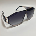 womens black and gold shield sunglasses