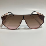 womens brown gold and pink shield sunglasses