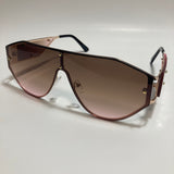 womens brown gold and pink shield sunglasses