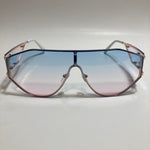 womens blue pink and gold shield sunglasses