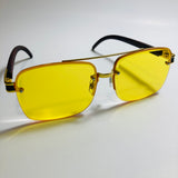 mens and womens yellow and gold aviator sunglasses