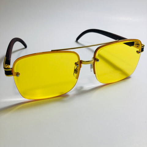 mens and womens yellow and gold aviator sunglasses