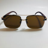 mens and womens brown and gold aviator sunglasses
