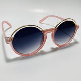 womens pink and black round sunglasses