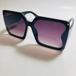 womens black and gray square oversize sunglasses