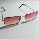 mens and womens red and gold square retro sunglasses