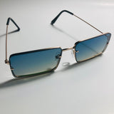 mens and womens green and gold square retro sunglasses