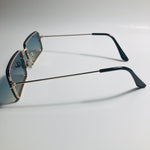 mens and womens green and gold square retro sunglasses