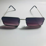 mens and womens silver and black square retro sunglasses