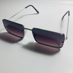 mens and womens silver and black square retro sunglasses