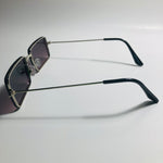 mens and womens silver and black square retro sunglasses