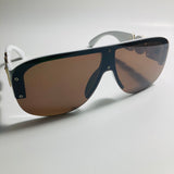 mens and womens white and brown aviator sunglasses