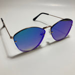 womens gold and blue mirrored sunglasses