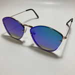 womens gold and blue mirrored sunglasses