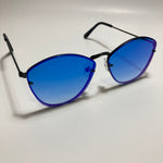 womens black and blue mirrored sunglasses