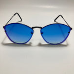 womens black and blue mirrored sunglasses