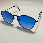 womens black and blue mirrored sunglasses