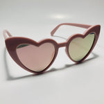 womens pink mirrored heart shape sunglasses