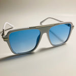 mens and womens white and blue aviator sunglasses