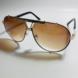 mens and womens brown and gold aviator sunglasses