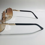 mens and womens brown and gold aviator sunglasses