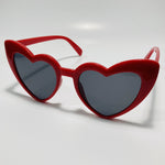 womens red and black heart shape sunglasses