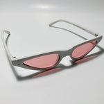 womens white and pink skinny cat eye sunglasses