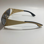 black and gold futuristic sunglasses