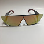 black and yellow mirrored futuristic sunglasses