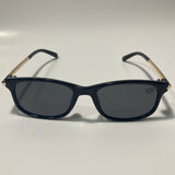 mens and womens gold and black square sunglasses