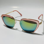 womens pink and green cat eye sunglasses with mirror lenses