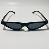 womens black skinny cat eye sunglasses