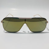 mens and womens gold and green mirrored aviator sunglasses