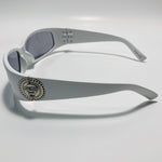 white and gray womens and mens wrap around sunglasses