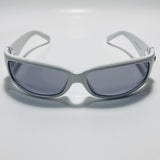 white and gray womens and mens wrap around sunglasses