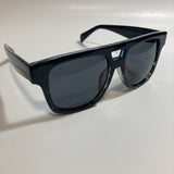 blue and black mens and womens square aviator sunglasses