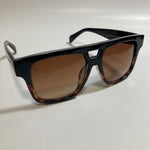 black and brown mens and womens square aviator sunglasses