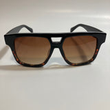 black and brown mens and womens square aviator sunglasses