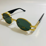 mens and womens green and gold round sunglasses