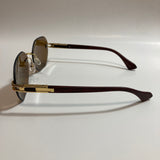 brown and gold rimless sunglasses