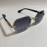 black and gold rimless sunglasses