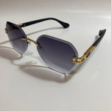 black and gold rimless sunglasses