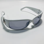 white and gray womens and mens wrap around sunglasses