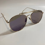mens and womens gold and purple mirrored aviator sunglasses