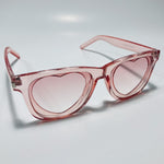 pink womens heart shape sunglasses with clear frame