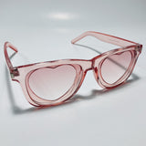 pink womens heart shape sunglasses with clear frame