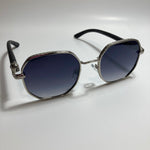 mens and womens silver and black square sunglasses